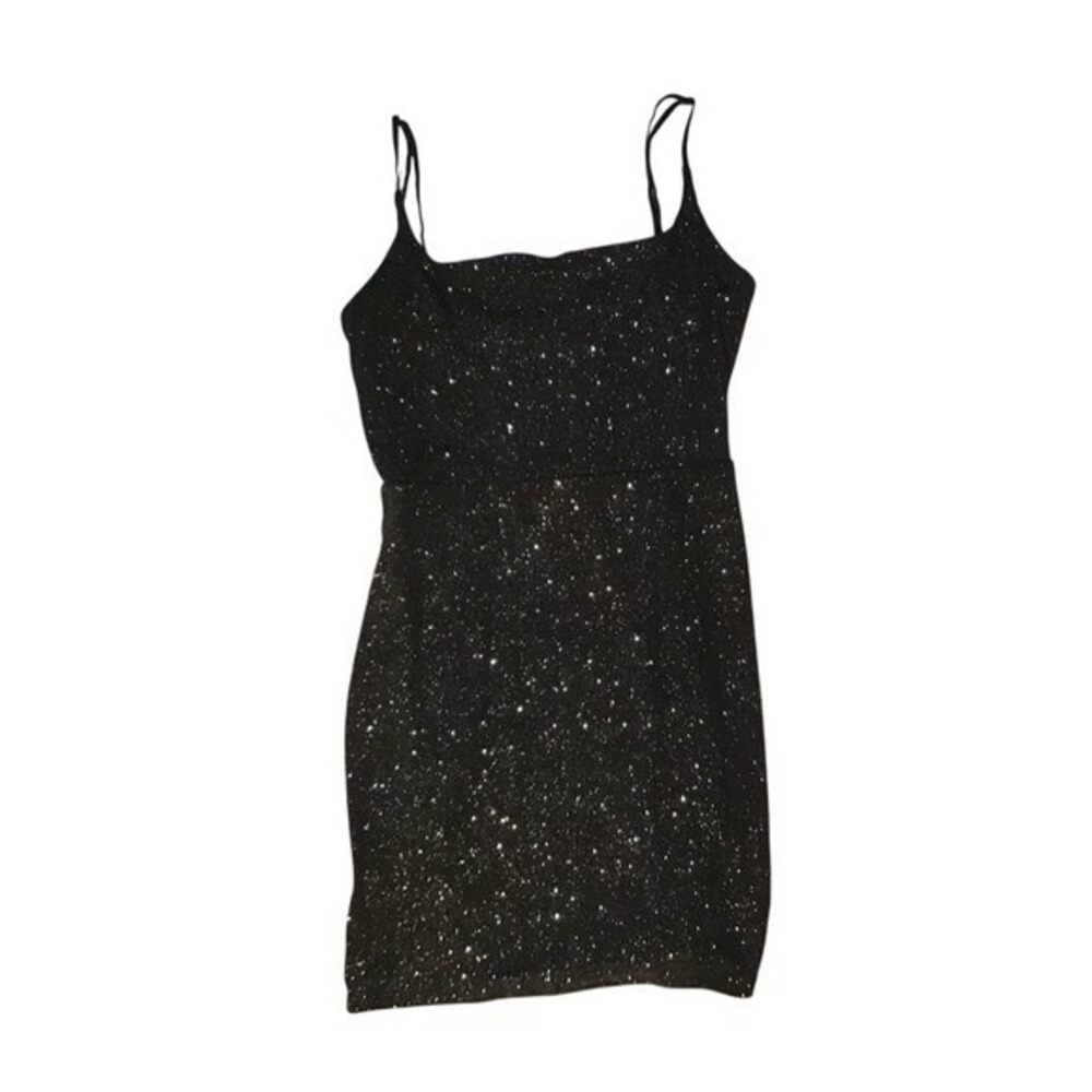 Eclipse Mini Dress Sparkle Glitter Sleeveless Party Cocktail Club Black